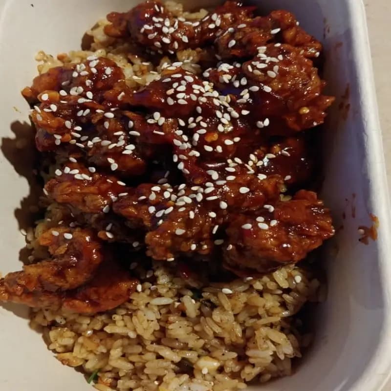 Korean Chicken Bowl with Rice